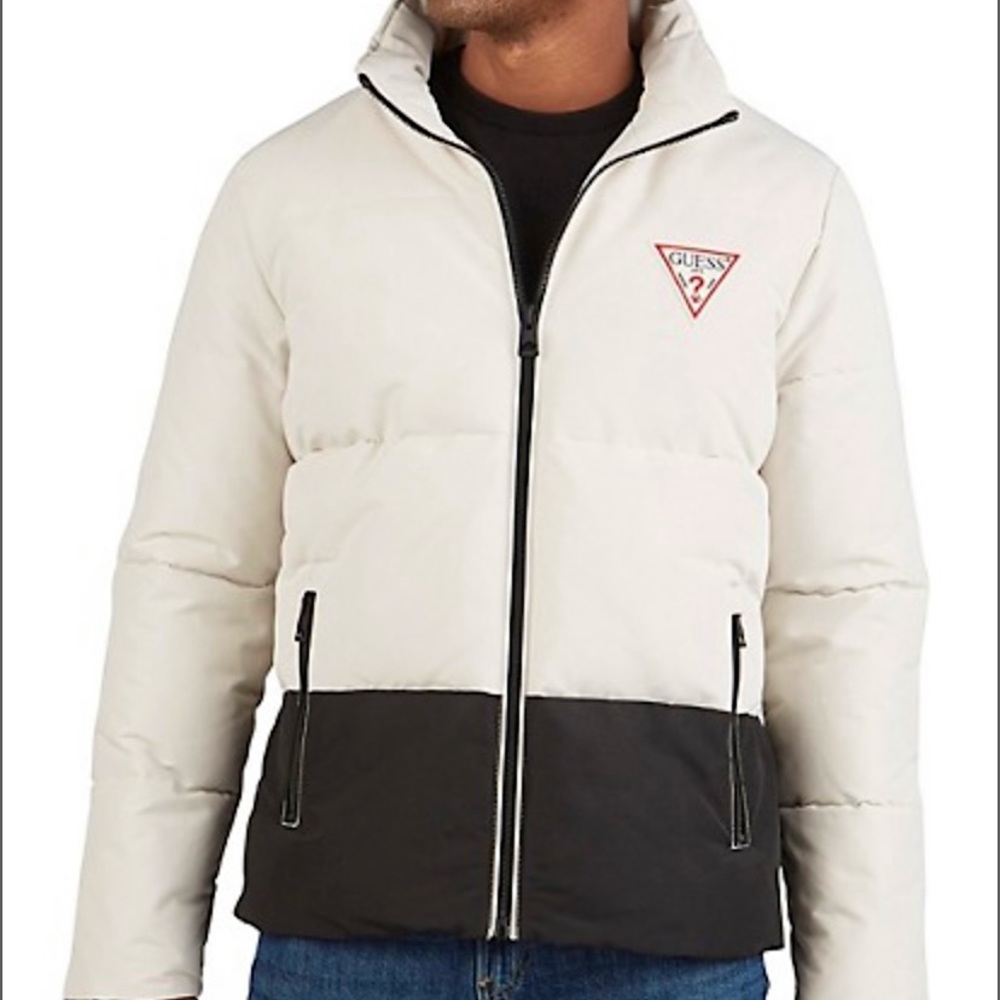 Guess Men’s Heavy-Weight Colorblock Puffer Jacket